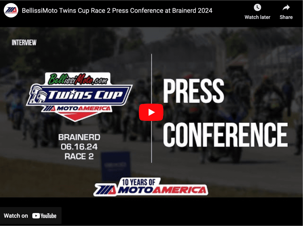 Read more about the article Video: BellissiMoto Twins Cup Race Two Press Conference From Brainerd International Raceway